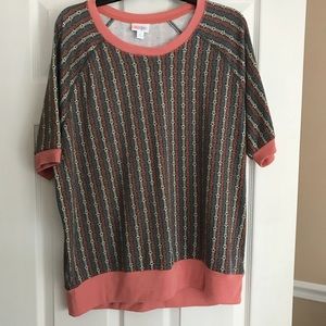 Lularoe Jane, short sleeves sweatshirt, 2XL.